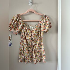 Les Amis Flower Print Top Size Small